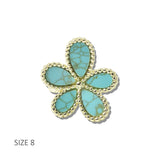 113199, 14K GOLD PLATED FLOWER BLOSSOM RING