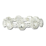 113200, EMERALD CUT CRYSTAL STRETCH BRACELET