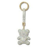 113201, RHINESTONE TEDDY BEAR BAG CHARM KEYCHAIN