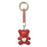 113201, RHINESTONE TEDDY BEAR BAG CHARM KEYCHAIN