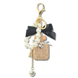 113202, CRYSTAL PERFUME BOTTLE PARIS BAG CHARM KEYCHAIN