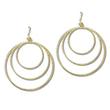 113205, CONCENTRIC TRIPLE CIRCLE DROP EARRINGS