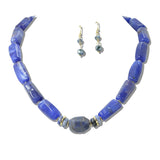 113205, MARBLED BARREL BEAD STATEMENT NECKLACE