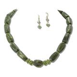 113205, MARBLED BARREL BEAD STATEMENT NECKLACE