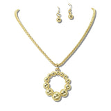 113209, GRADUATED SPHERE OPEN HOOP PENDANT NECKLACE