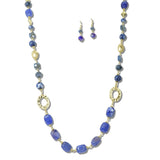 113212, HAMMERED RING AND MULTI BEADED LONG NECKLACE