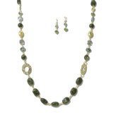 113212, HAMMERED RING AND MULTI BEADED LONG NECKLACE