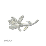 113218, ANTIQUE METALLIC CRYSTAL FLOWER STATEMENT BROOCH PIN