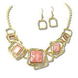 113221, ABSTRACT GEOMETRIC COLLAR STATEMENT NECKLACE