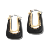 113224, FROSTED ACRYLIC U-SHAPE DROP EARRINGS