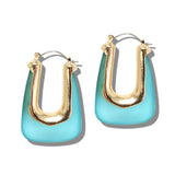 113224, FROSTED ACRYLIC U-SHAPE DROP EARRINGS