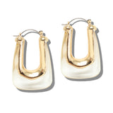113224, FROSTED ACRYLIC U-SHAPE DROP EARRINGS