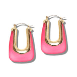 113224, FROSTED ACRYLIC U-SHAPE DROP EARRINGS