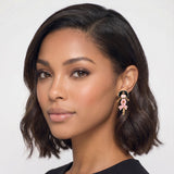 113226, BREAST CANCER AWARENESS PINK RIBBON DROP EARRINGS