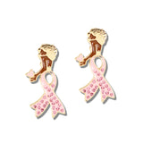 113227, BREAST CANCER WARENESS RIBBON DROP EARRINGS