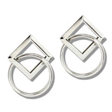 113232, INTERLOCKING GEOMETRTIC DIAMOND AND CIRCLE EARRINGS