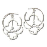 113233, OVERSIZED NESTED QUATREFOIL OPEN HOOP EARRINGS