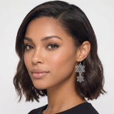 113235, CHRISTMAS DOUBLE TIER SNOWFLAKE DROP EARRINGS