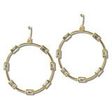 113236, BAGUETTE CRYSTAL OPEN HOOP DROP EARRINGS