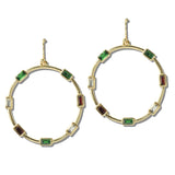 113236, BAGUETTE CRYSTAL OPEN HOOP DROP EARRINGS
