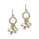113238, DOUBLE LAYERED CROSS HOOP DROP EARRINGS