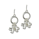 113238, DOUBLE LAYERED CROSS HOOP DROP EARRINGS