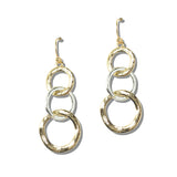 113244, GRADUATED INTERLOCKING HOOP DROP EARRINGS