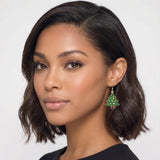 113250, CHRISTMAS ENAMEL CHRISTMAS TREE DROP EARRINGS