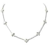 113255, HAMMERED CROSS STATION NECKLACE