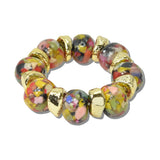 113259, CONFETTI RESIN TERRAZZO BEADED STRETCH BRACELET