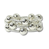 113261, MULTI LAYERED BALL BEADED STRETCH BRACELET