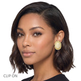 113262, TEXTURED CAVIAR AND PEARL CLIP ON EARRINGS