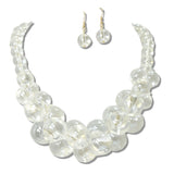 113266, TRANSLUCENT BUBBLE BEAD STATEMENT NECKLACE