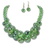 113266, TRANSLUCENT BUBBLE BEAD STATEMENT NECKLACE