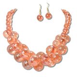 113266, TRANSLUCENT BUBBLE BEAD STATEMENT NECKLACE