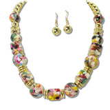 113268, GEOMETRIC TERRAZZO BEADED NECKLACE