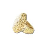113279, TEXTURED CAVIAR AND FAUX PEARL STRETCH RING