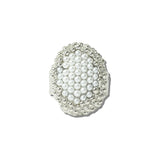 113279, TEXTURED CAVIAR AND FAUX PEARL STRETCH RING