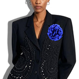 113287, FABRIC FLOWER STATEMENT BROOCH AND HAIR CLIP