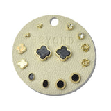 113294, QUATREFOIL CLOVER AND GEOMETRIC 7 PAIR STUD EARRING SET
