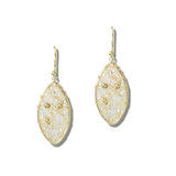 113297, WIRE WRAPPED MARQUISE BEADED DANGLE EARRINGS