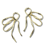 113307, RIBBON BOW METALLIC STATEMENT EARRINGS