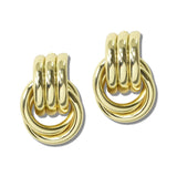 113309, TRIPLE RIBBED DOOR KNOCKER EARRINGS