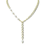 113316, BAROQUE PEARL ACCENTED Y-DROP STATEMENT NECKLACE