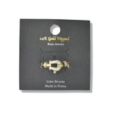 113321, 14K GOLD DIPPED CZ BUCKLE OPEN ADJUSTABLE RING