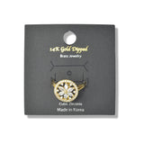 113322, 14K GOLD DIPPED CZ MARQUISE FLORAL OPEN ADJUSTABLE RING