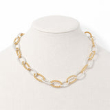 113325, TWO TONE TWISTED ROPE CHAIN NECKLACE