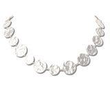 113337, HAMMERED CIRCULAR DISC NECKLACE