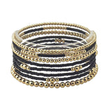 113355, DAINTY BALL AND MIXED BEAD STRETCH BRACELET SET