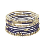 113355, DAINTY BALL AND MIXED BEAD STRETCH BRACELET SET
